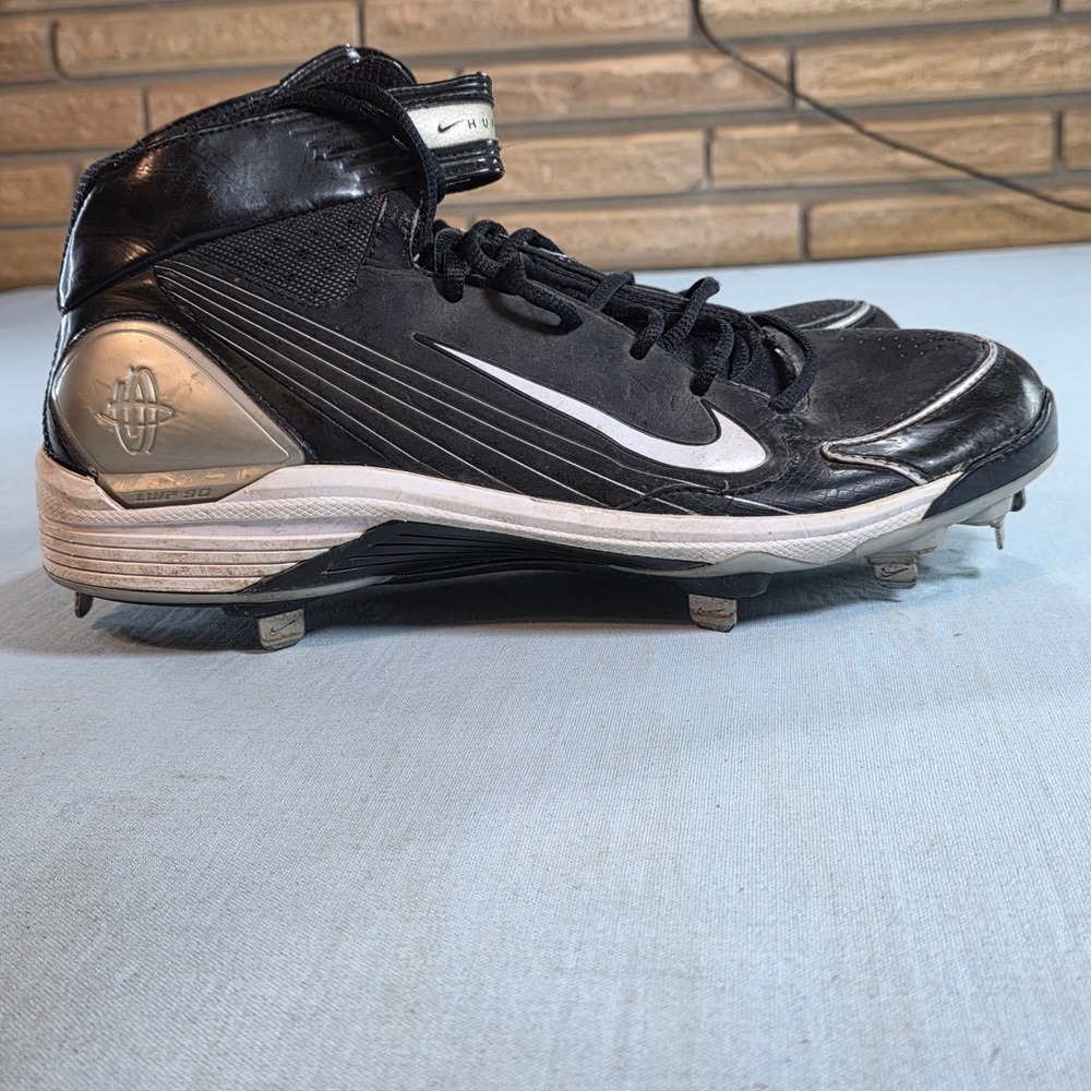 Nike Air Huarache LWP 90 Baseball Cleats Black Silver Metal Spikes 375562-011 12